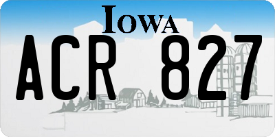 IA license plate ACR827