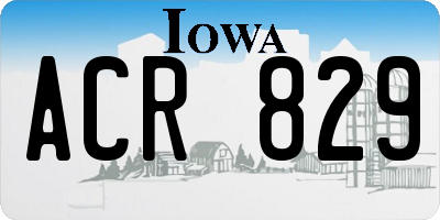 IA license plate ACR829