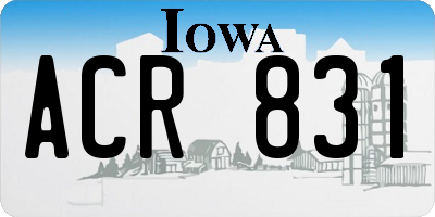 IA license plate ACR831