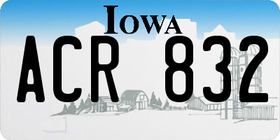 IA license plate ACR832