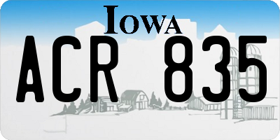 IA license plate ACR835