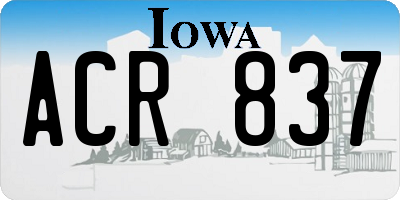 IA license plate ACR837