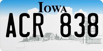 IA license plate ACR838
