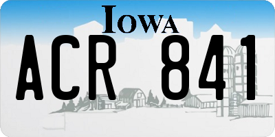 IA license plate ACR841