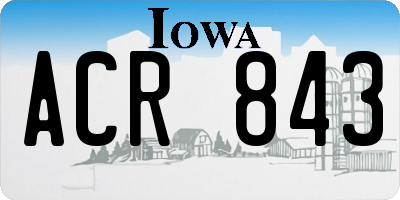 IA license plate ACR843
