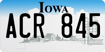 IA license plate ACR845