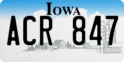 IA license plate ACR847