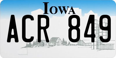 IA license plate ACR849
