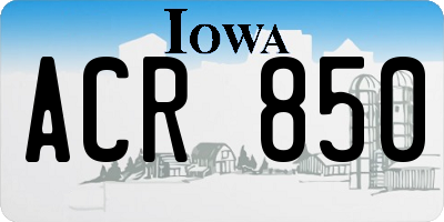 IA license plate ACR850