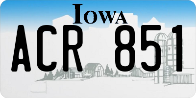 IA license plate ACR851