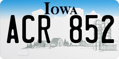 IA license plate ACR852