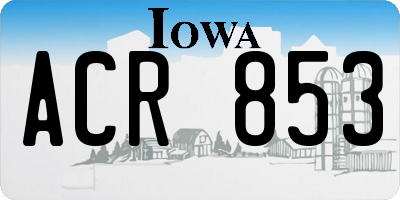 IA license plate ACR853