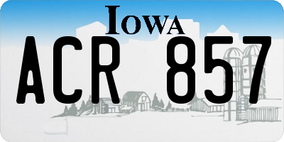 IA license plate ACR857