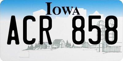 IA license plate ACR858