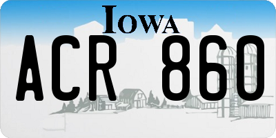 IA license plate ACR860