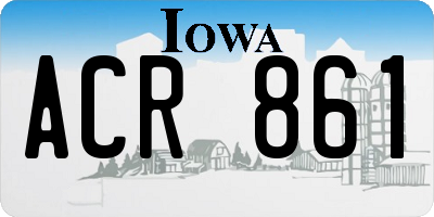 IA license plate ACR861