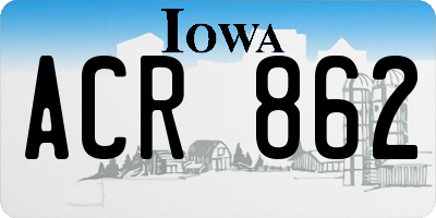 IA license plate ACR862