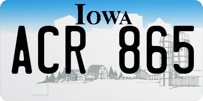 IA license plate ACR865
