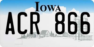 IA license plate ACR866