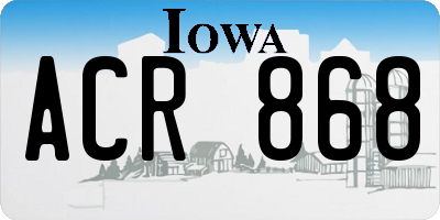 IA license plate ACR868