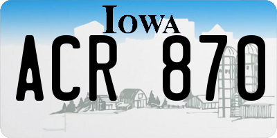 IA license plate ACR870