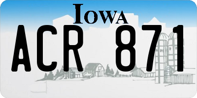 IA license plate ACR871
