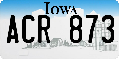 IA license plate ACR873