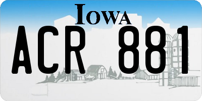 IA license plate ACR881