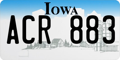IA license plate ACR883