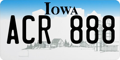 IA license plate ACR888