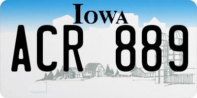 IA license plate ACR889