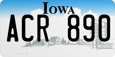 IA license plate ACR890
