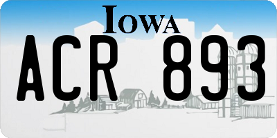 IA license plate ACR893