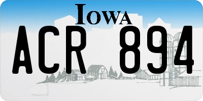 IA license plate ACR894