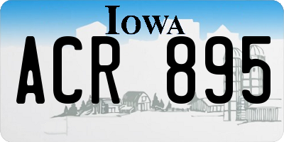 IA license plate ACR895