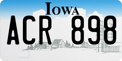 IA license plate ACR898