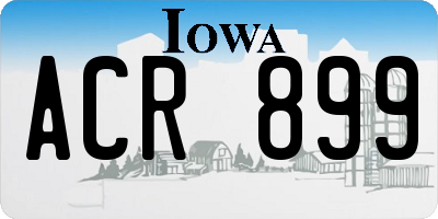 IA license plate ACR899
