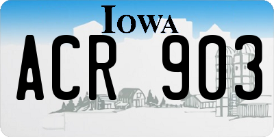 IA license plate ACR903