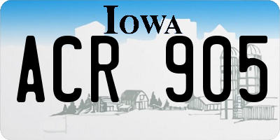 IA license plate ACR905