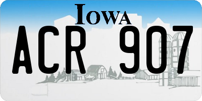 IA license plate ACR907