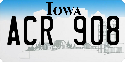 IA license plate ACR908