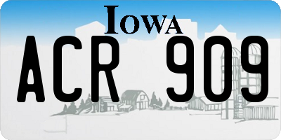 IA license plate ACR909
