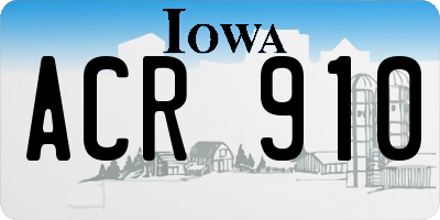 IA license plate ACR910