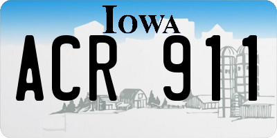 IA license plate ACR911