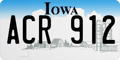 IA license plate ACR912