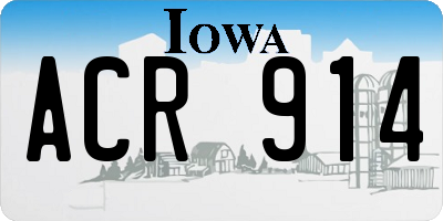 IA license plate ACR914