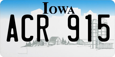 IA license plate ACR915