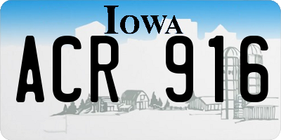 IA license plate ACR916
