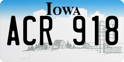 IA license plate ACR918