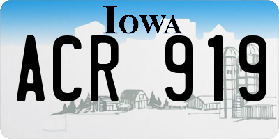 IA license plate ACR919